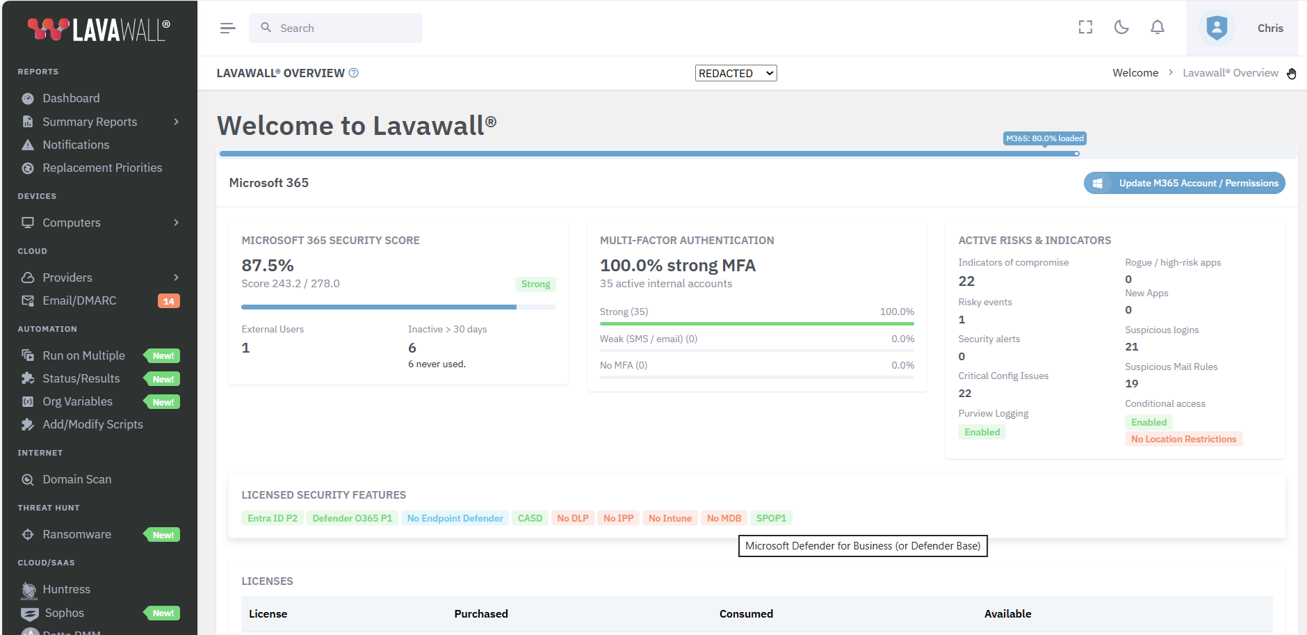 Setup Microsoft 365 Synchronization for breach discovery and M365 security configuration